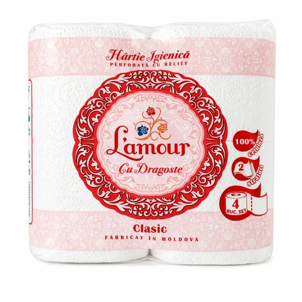 Hîrtie igienică ”Lamour Clasic, Set 4 bucăți”
