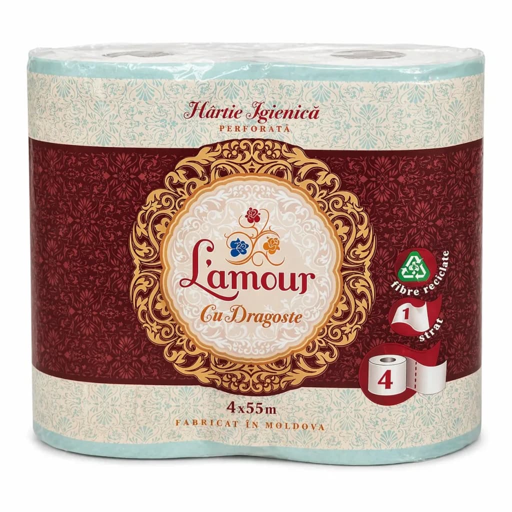 Hârtie igienica Lamour prelucrată 4/55 m